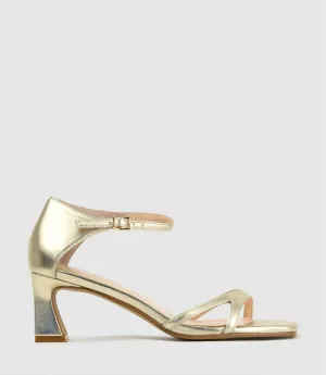 KATE60 Square Toe Sandal in Pale Gold