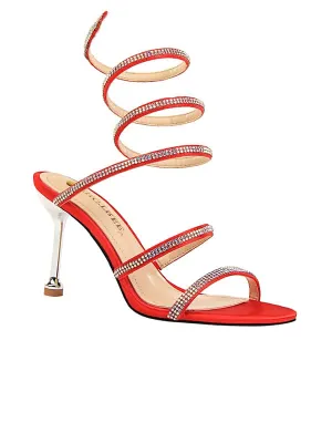 Lace Up Rhinestone Stiletto&Sandals