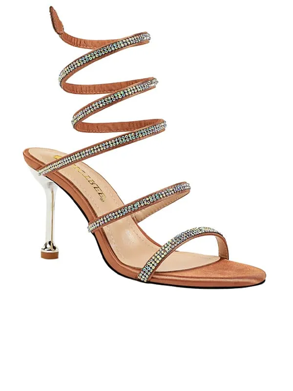 Lace Up Rhinestone Stiletto&Sandals