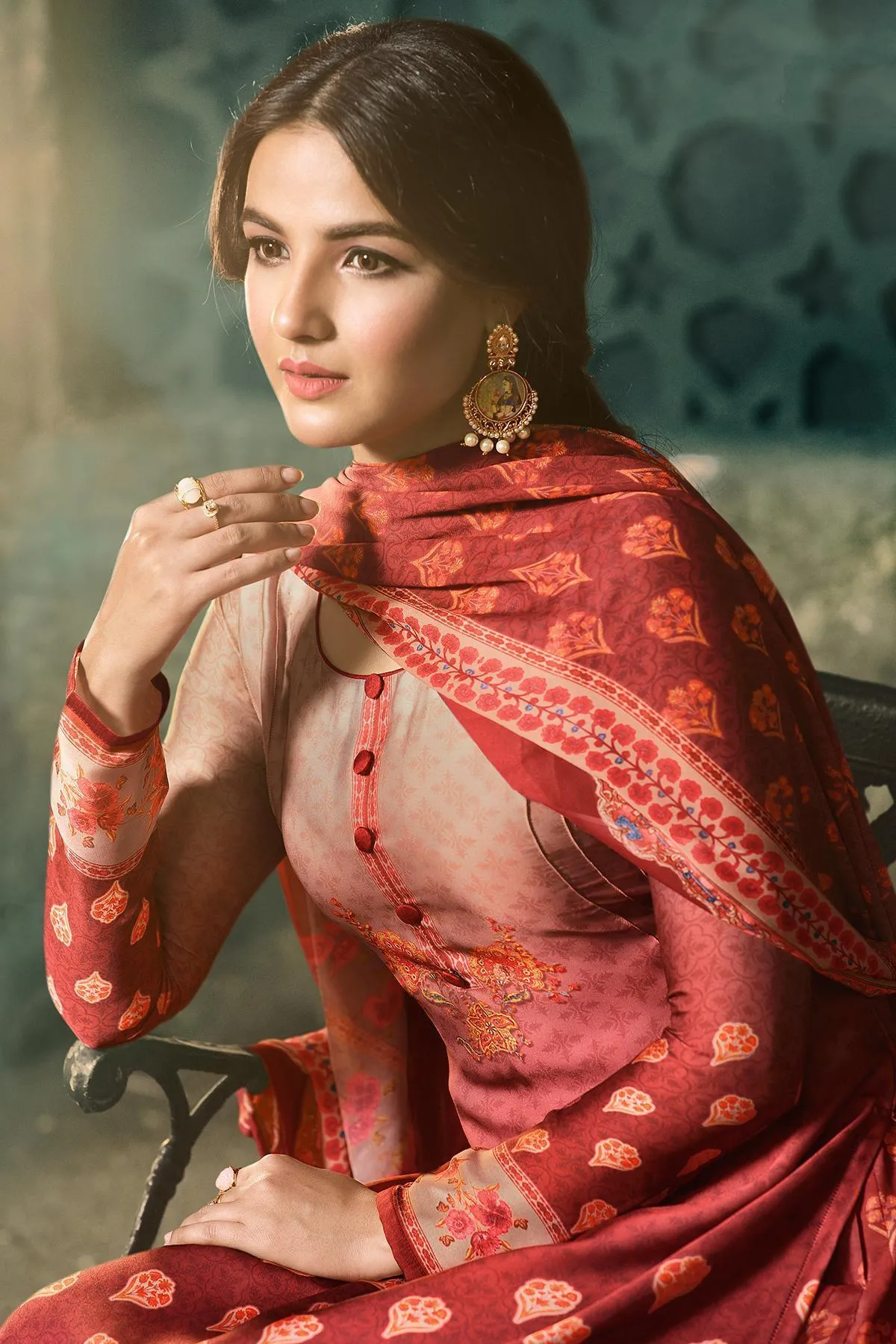 Maroon Dual Tone Georgette Sharara Suit