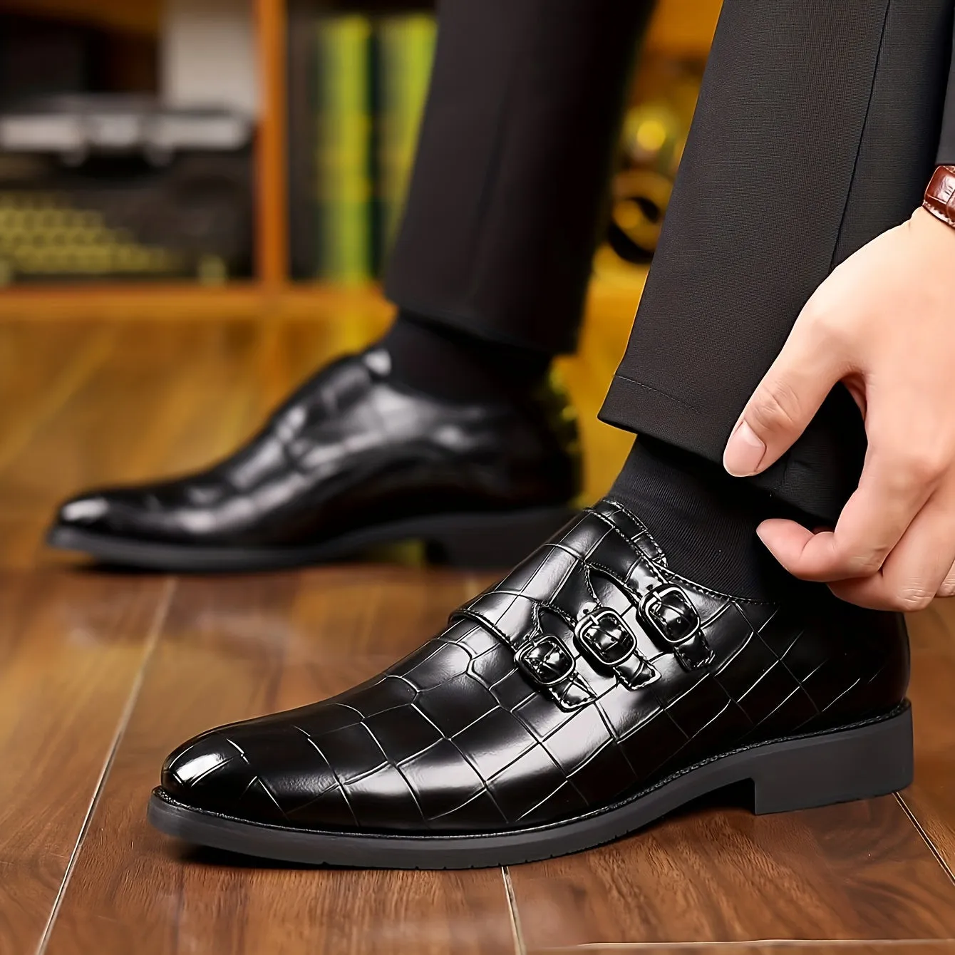 Men's Elegant Formal Shoes With PU Insole | Green Blue And Other Colors