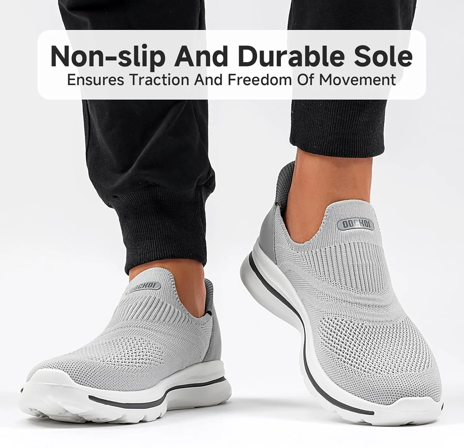 Men's Hands-Free Slip On Sneakers | Laceless Walking Shoes for Gym/Travel/Office