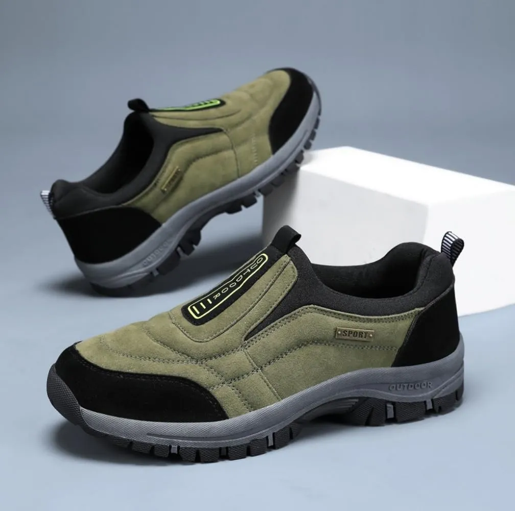 Men's Waterproof Hiking Shoes Lightweight Non-Slip Breathable Work Sneakers Low Top Walking Boot Slip on Shoes for Men Size 5.5-12.5