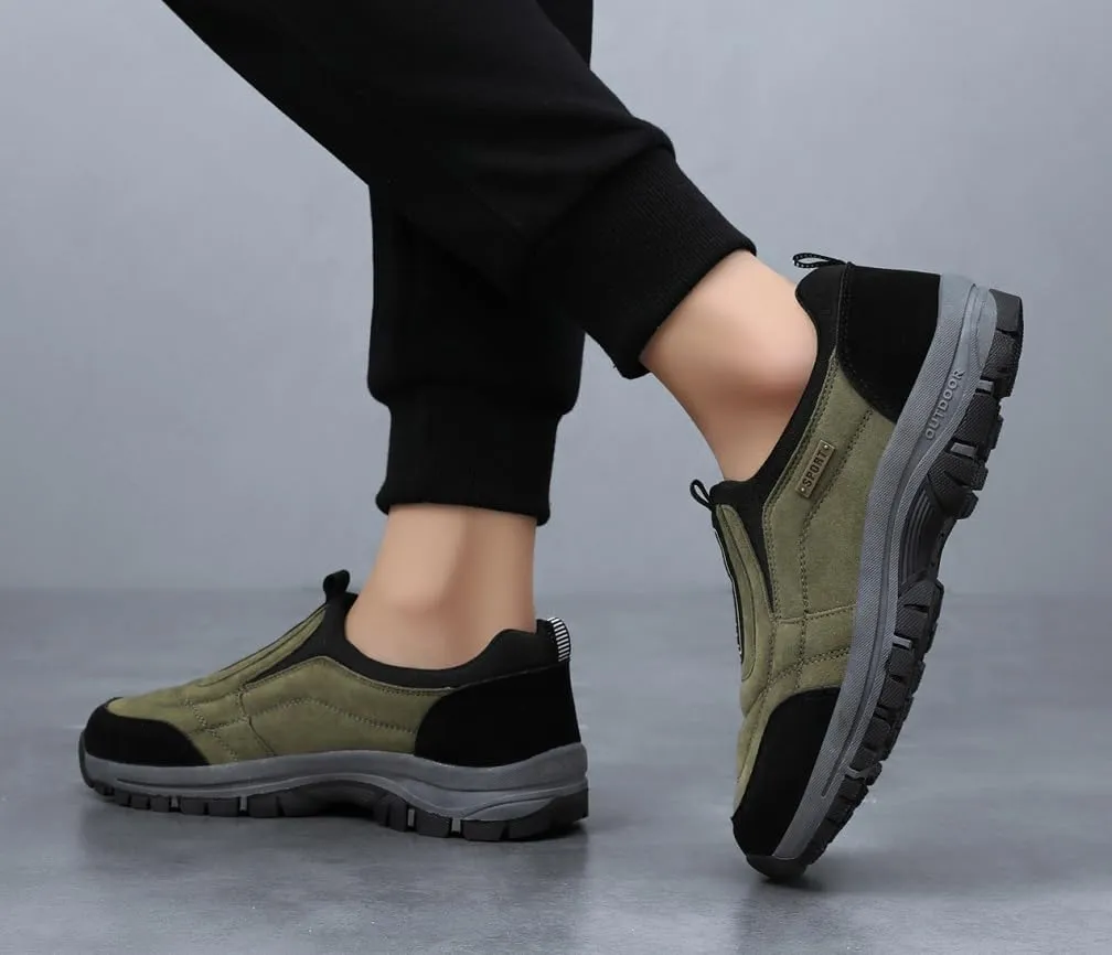 Men's Waterproof Hiking Shoes Lightweight Non-Slip Breathable Work Sneakers Low Top Walking Boot Slip on Shoes for Men Size 5.5-12.5