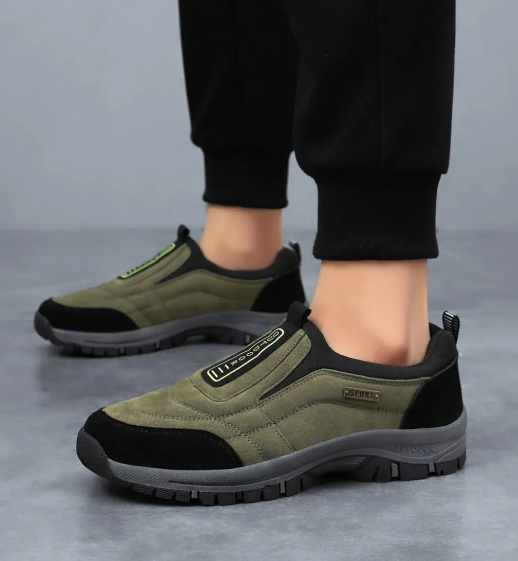 Men's Waterproof Hiking Shoes Lightweight Non-Slip Breathable Work Sneakers Low Top Walking Boot Slip on Shoes for Men Size 5.5-12.5