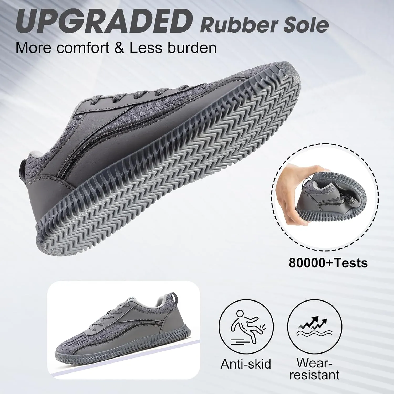 Men's Wide Width Sneakers, Extra Wide Toe Box, Minimalist Barefoot Trail-Running Gym Cross Trainer Shoes, White, Wide