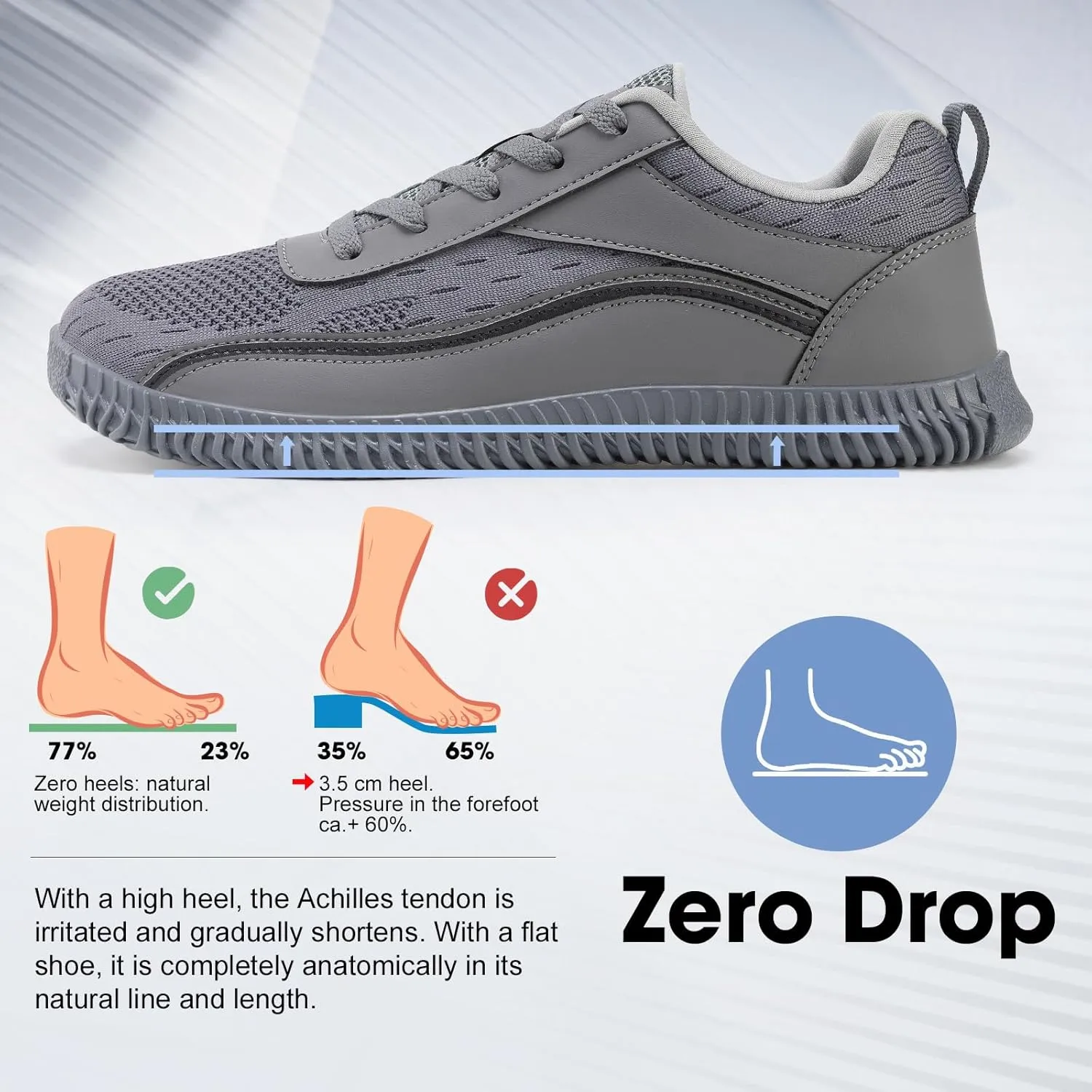 Men's Wide Width Sneakers, Extra Wide Toe Box, Minimalist Barefoot Trail-Running Gym Cross Trainer Shoes, White, Wide
