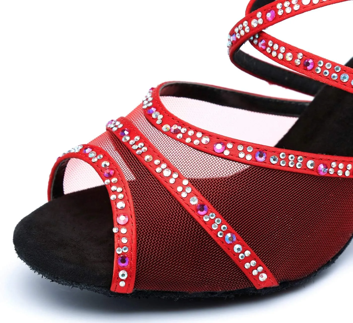 Minishion Crystals Dancing Sandals Ankle Strap Women's Dance Shoes L374