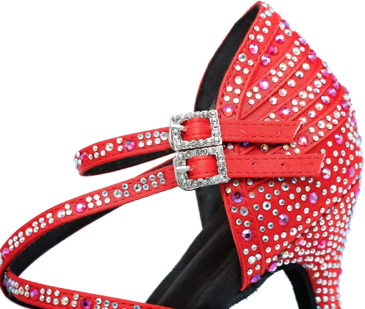 Minishion Crystals Dancing Sandals Ankle Strap Women's Dance Shoes L374