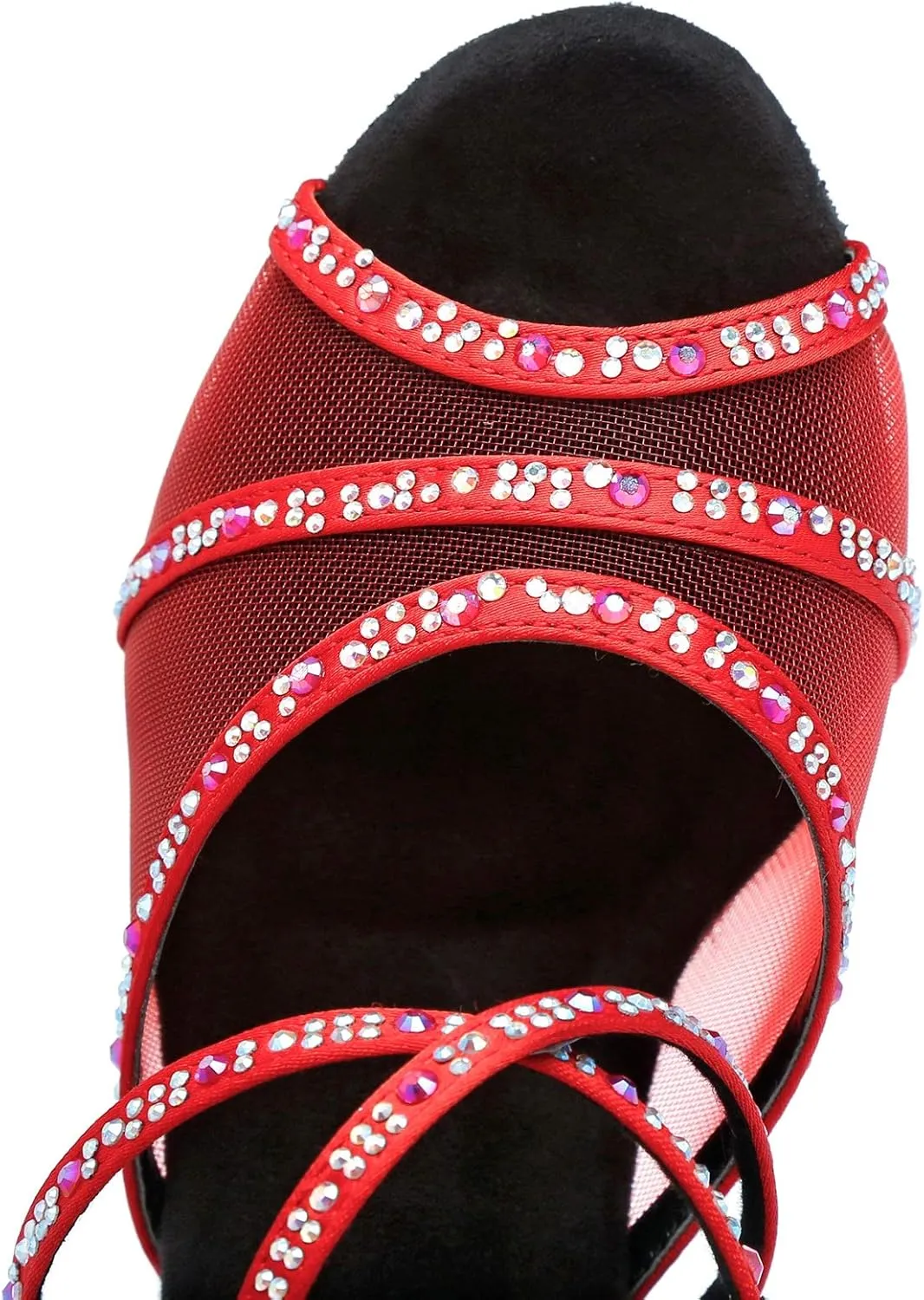 Minishion Crystals Dancing Sandals Ankle Strap Women's Dance Shoes L374
