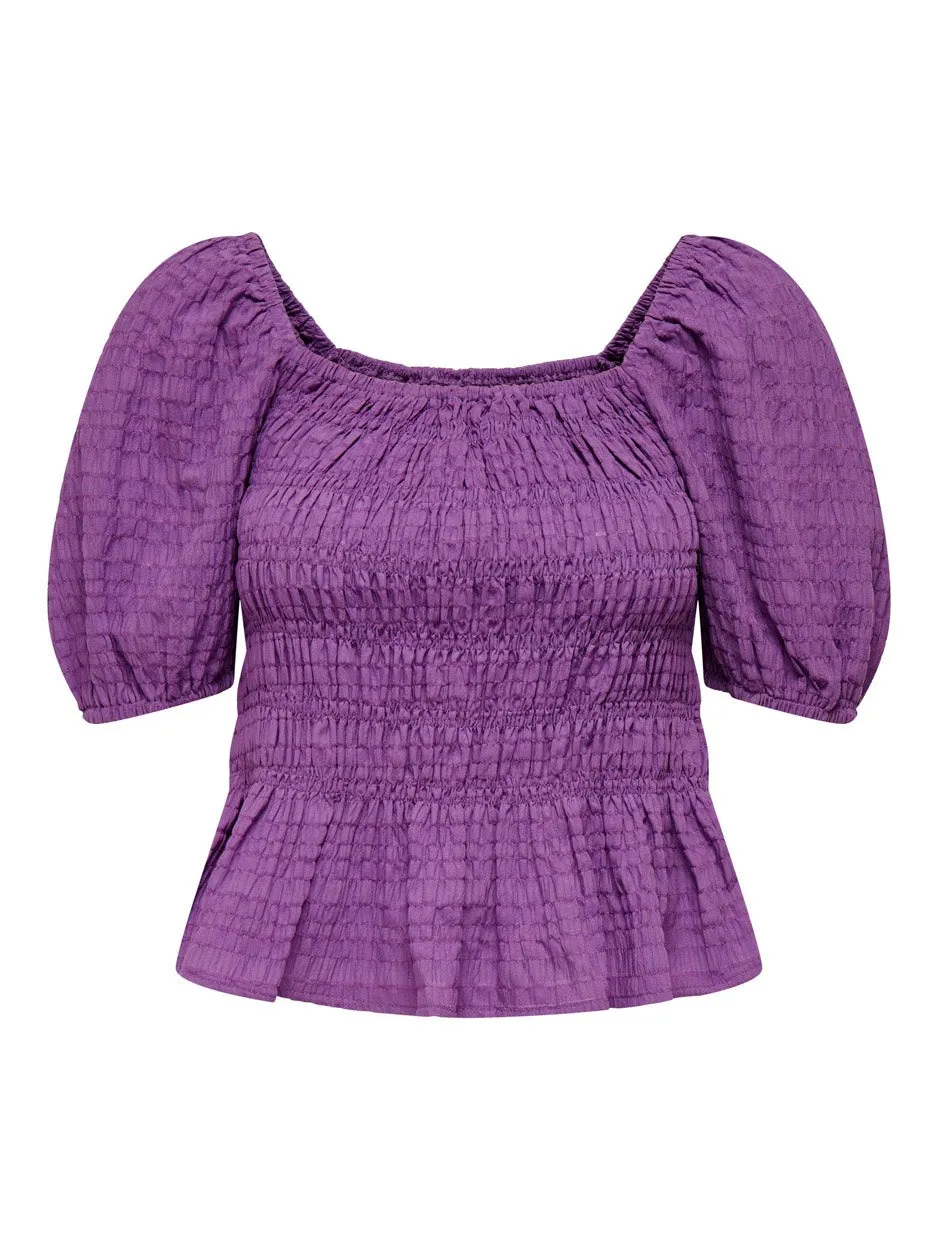 Onlcarla Ss Smock Top Wvn - Paars