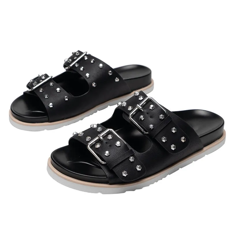 Owlkay Belt Buckle Flat Versatile Women Sandals