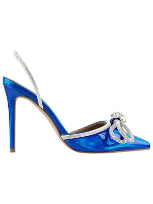 Pointed Toe Rhinestone Bow Sandal