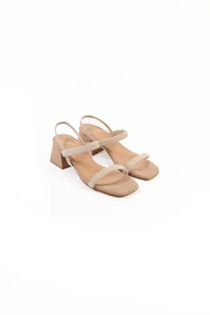 POPPY CAMEL AND BEIGE - Strappy Heeled Sandal