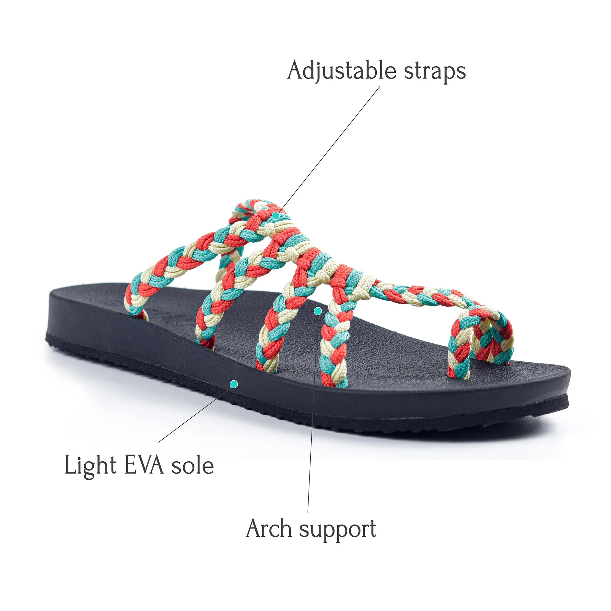 Relief Flip Flops for Women with Arch Support | Tricolor
