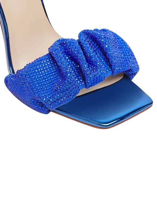 Rhinestone Square Toe Stiletto Sandal
