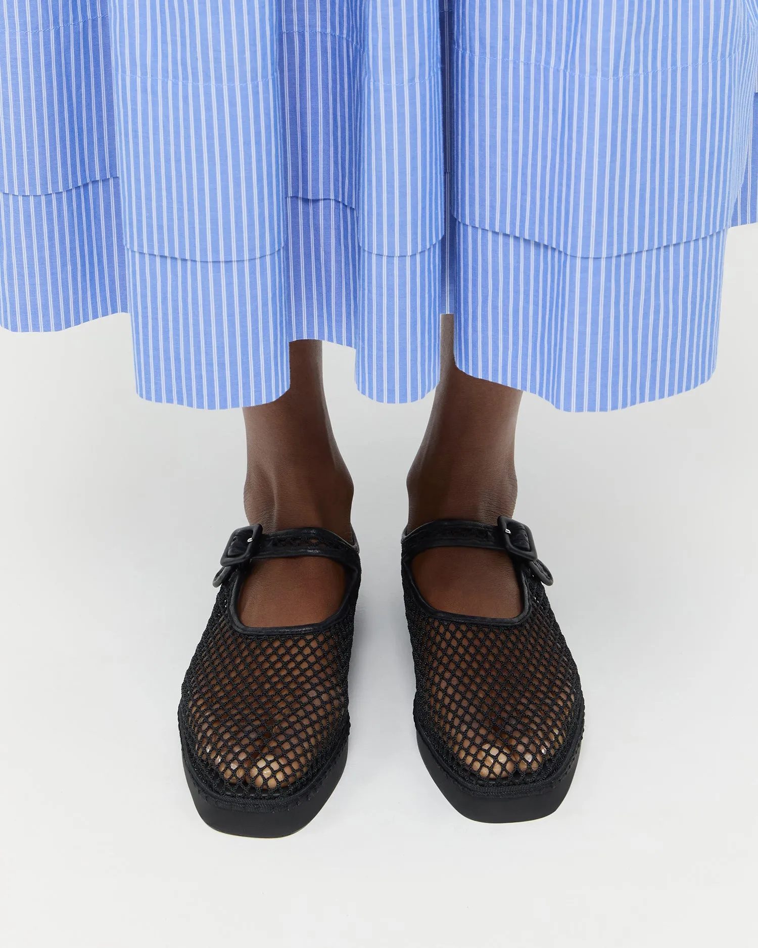 Rita Black Netted Mary Jane