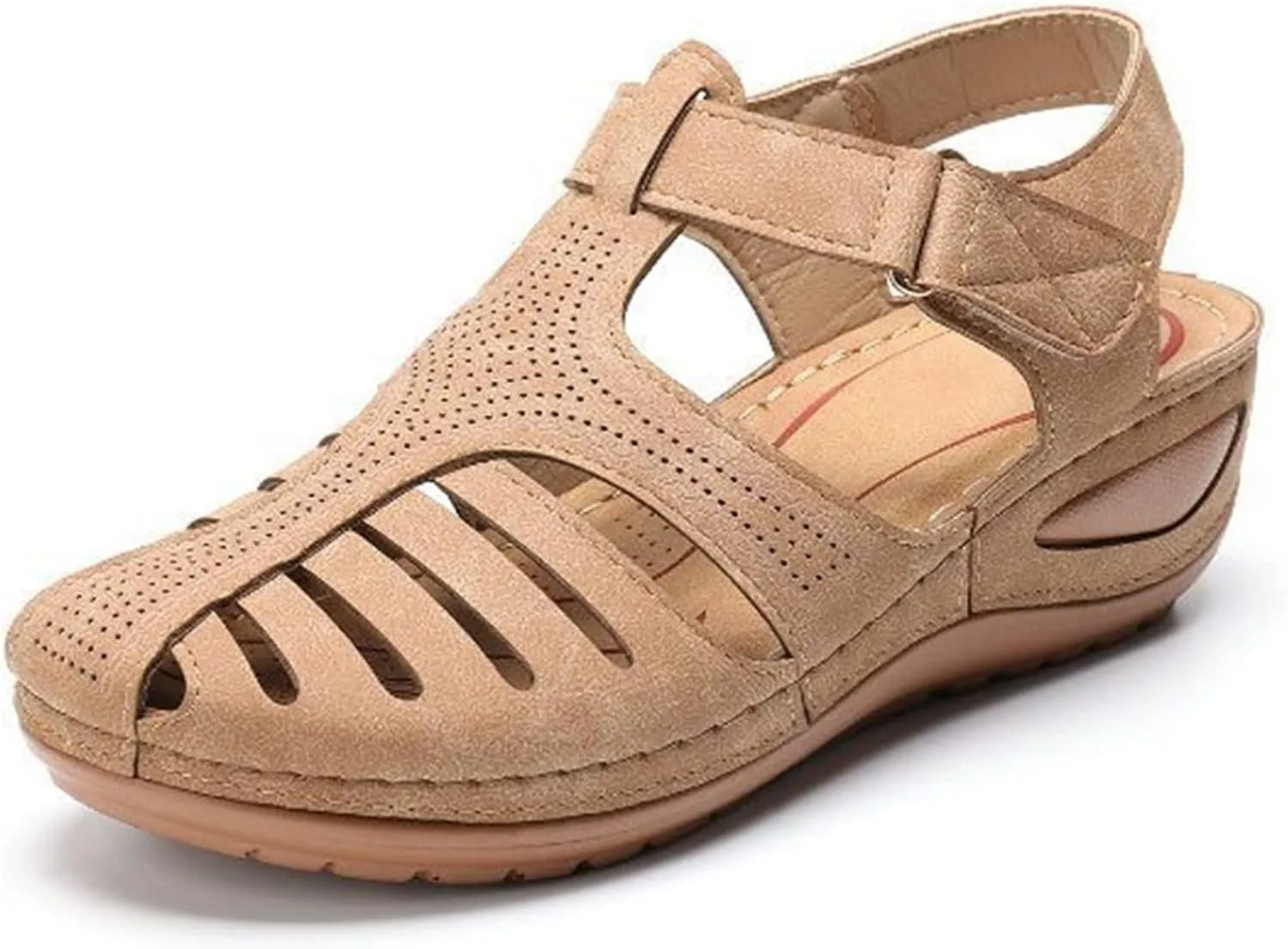 SBGMoSJ Orthopedic Flats for Women Dressy Orthopedic Shoes for Women Wide Feet Sandals for Women Outdoor Women's Athletic Outdoor Sandals Slides Black Chunky Heels for Women Red Block Heels