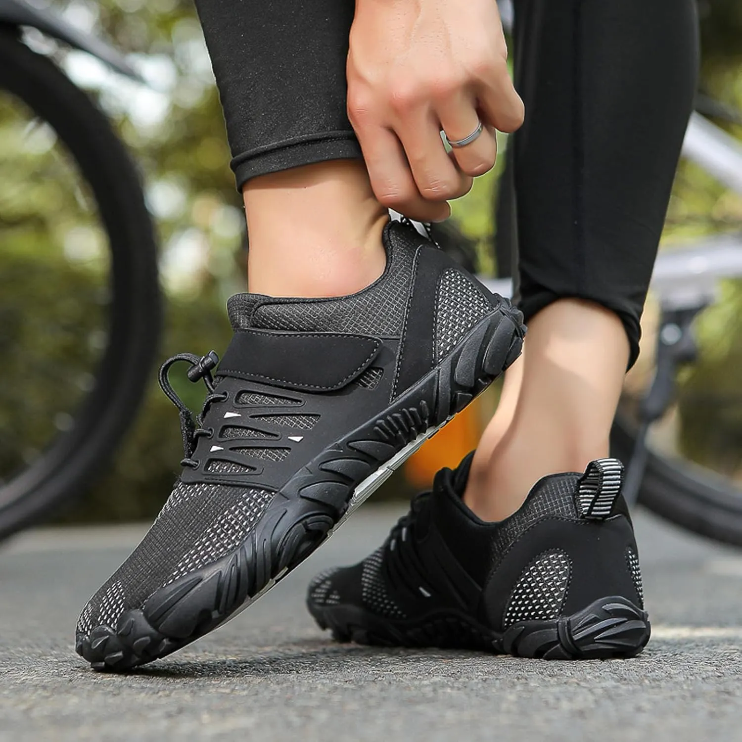 SECHRITE Women's Mens Barefoot Hiking Shoes Minimalist Trail Running Sneakers Zero Drop Sole Wide Toe Box Parkour Trekking Workout Footwear