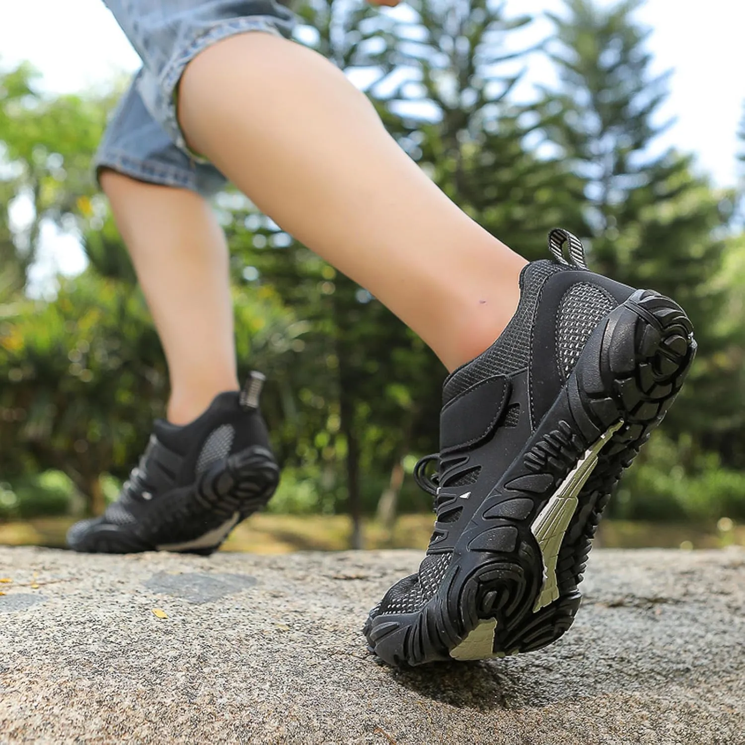 SECHRITE Women's Mens Barefoot Hiking Shoes Minimalist Trail Running Sneakers Zero Drop Sole Wide Toe Box Parkour Trekking Workout Footwear