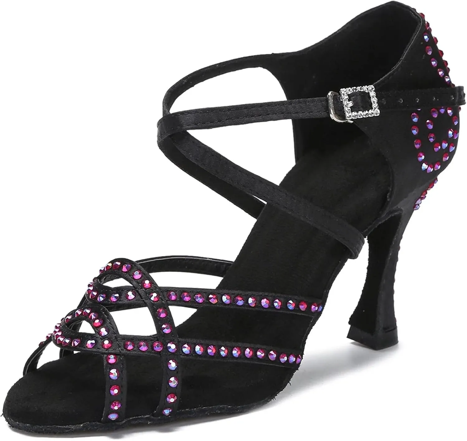 Shining Satin Dance Shoes - Soft Bottom Ballroom Wedding Sandals (9CM/3.54")