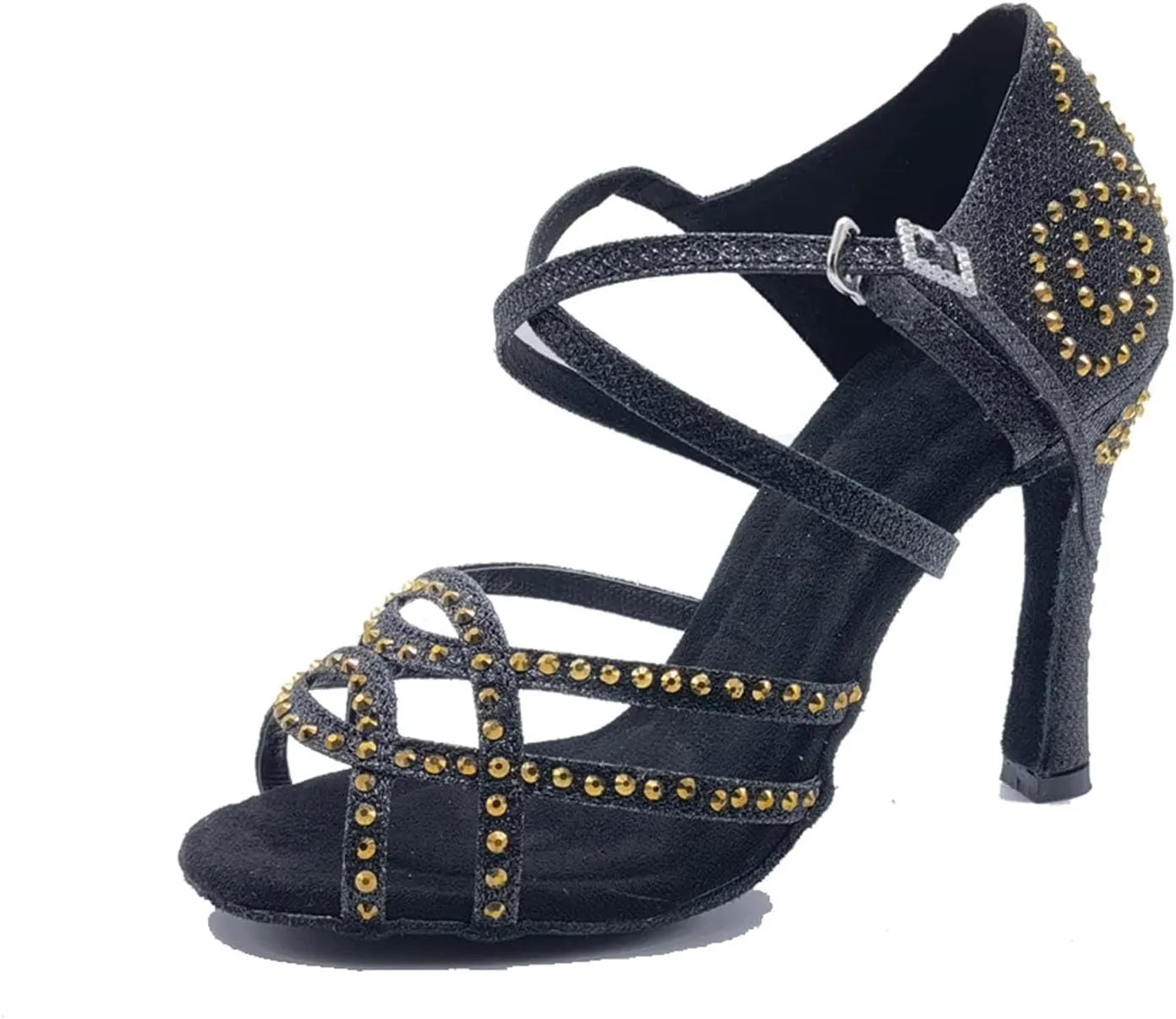 Shining Satin Dance Shoes - Soft Bottom Ballroom Wedding Sandals (9CM/3.54")