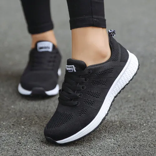 Shoes Women's Sneakers Fashion Lace Up Casual Shoes Women Flats Soft