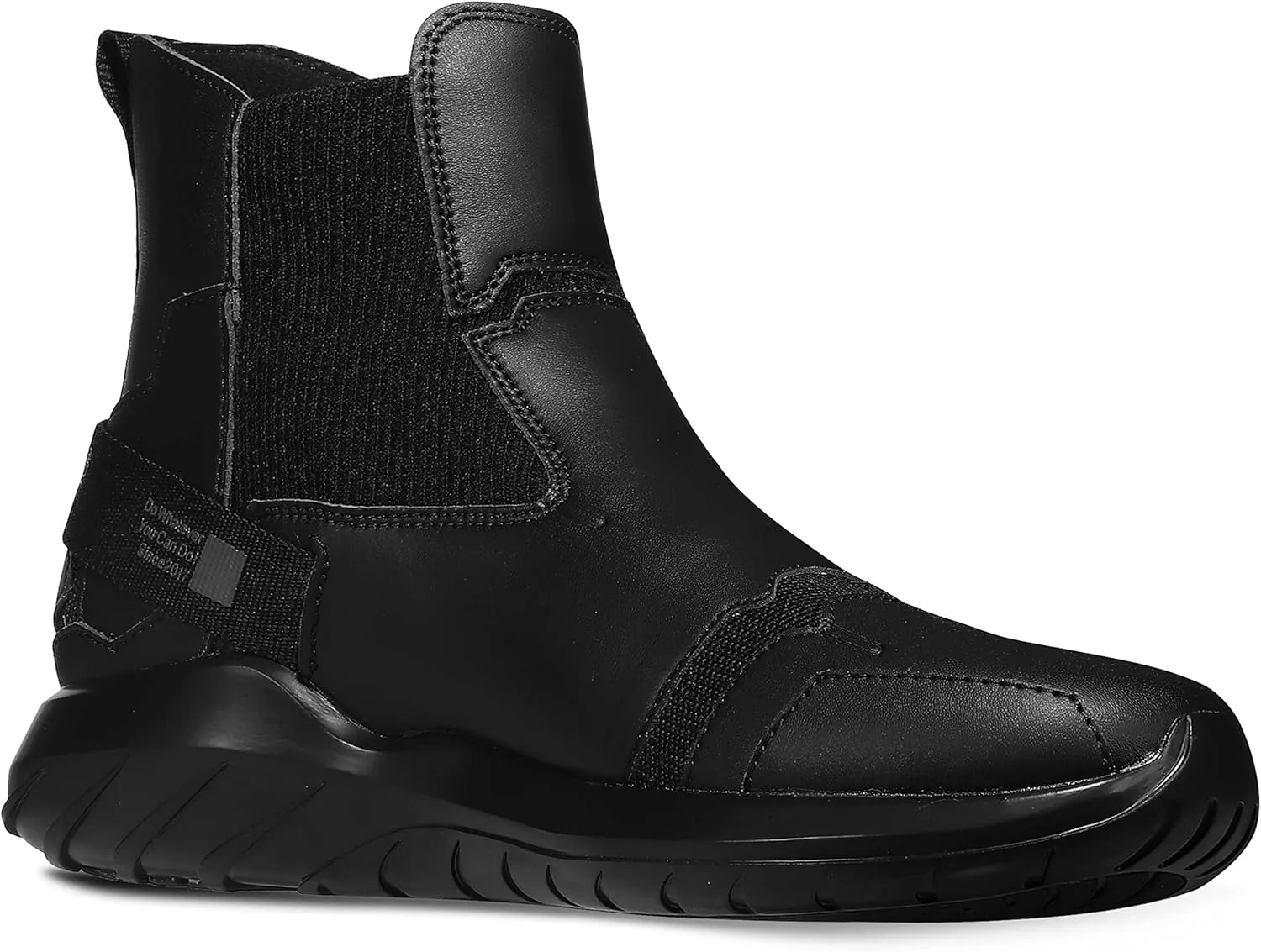 Soulsfeng Fashion High Top Sneakers Reflective Shoes Leather Splicing Lightweight Non Slip Walking Shoes