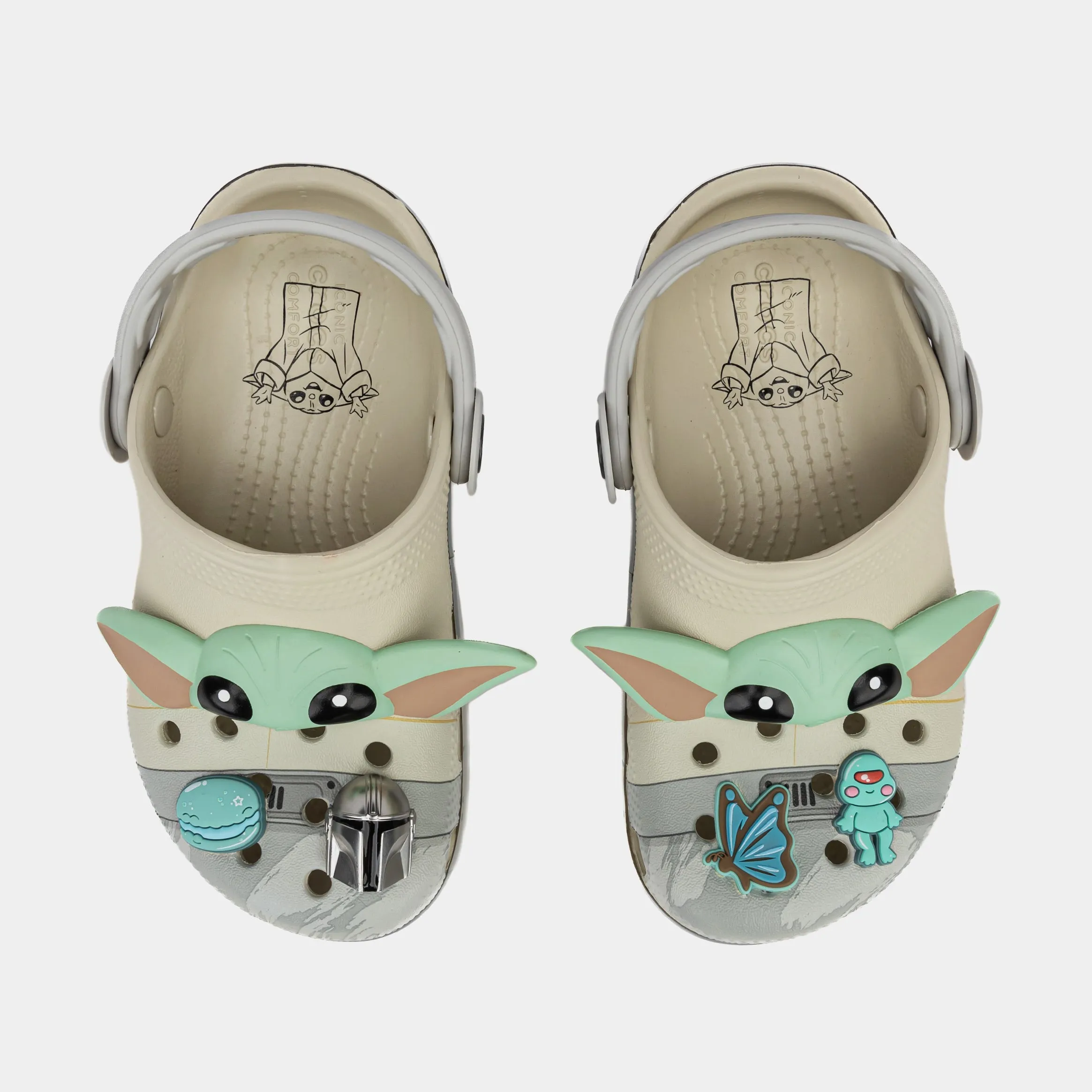 Star Wars Grogu Classic Clog Grade School Sandals (Beige/Green) Free Shipping