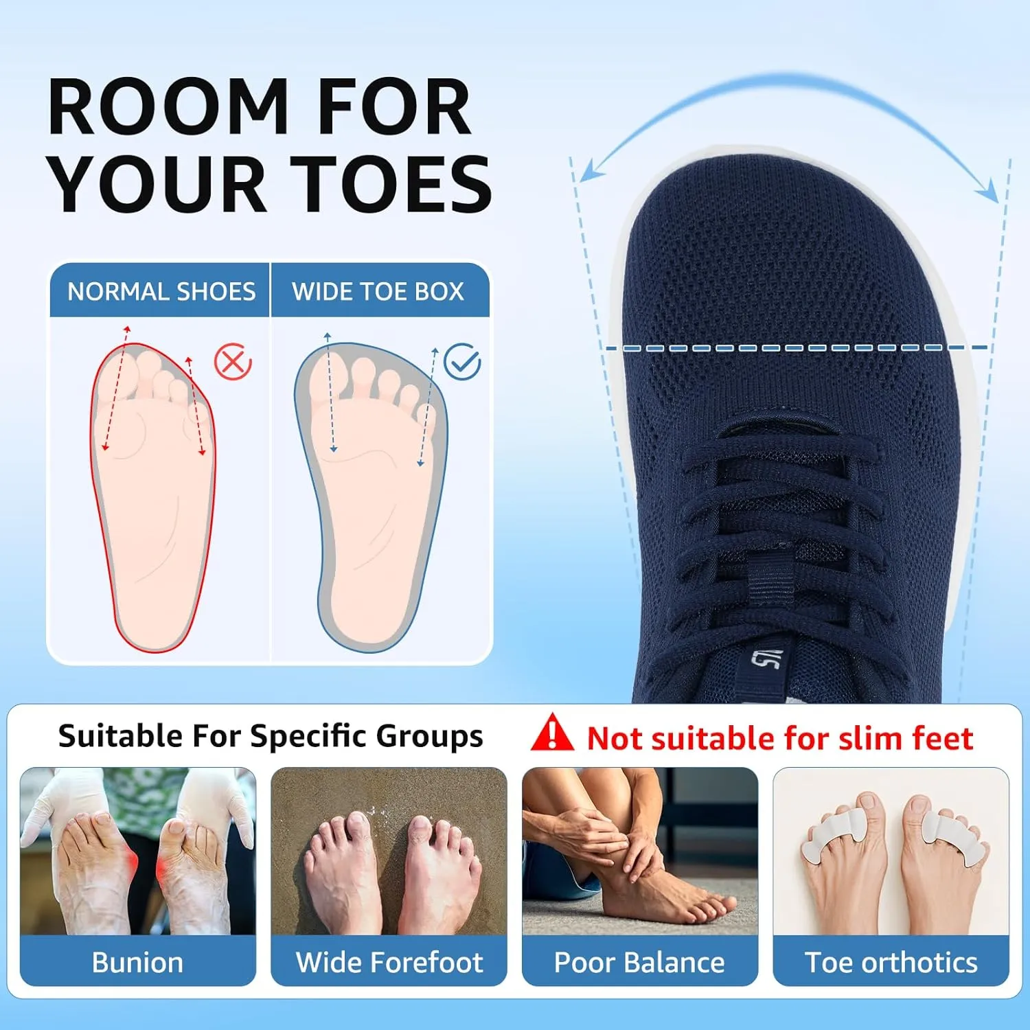 STQ Wide Toe Box Walking Shoes Women Orthopedic Swollen Feet Diabetic Tennis Running Sneakers for Plantar Fasciitis Arch Support Bunions