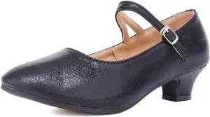 SWDZM Glitter Women's Latin Dance Shoes Closed Toe Sequins Ballroom Salsa Tango Character Dancing Shoes