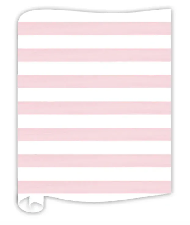 Table Runner - Handpainted Salmon Cabana Stripe