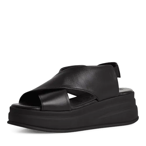 Tamaris Black Platform Sandal|2830344001