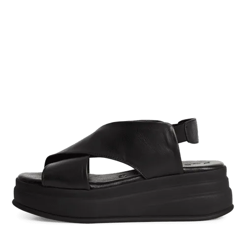 Tamaris Black Platform Sandal|2830344001