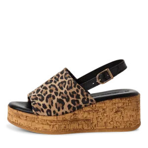 Tamaris Cork Leo Combo Platform Sandal|2839342360