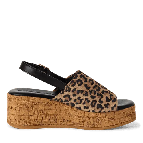 Tamaris Cork Leo Combo Platform Sandal|2839342360