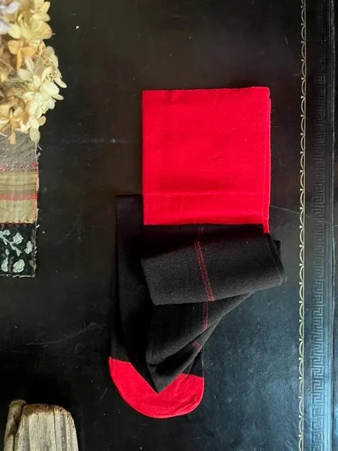 THE 1940'S HOLLYWOOD STOCKINGS | BLACK W/ RED SEAM