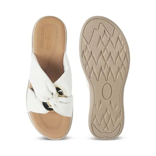 tresmode HAS Women's Wedges Sandals Platform Heels White, 5 UK / 38 EU - Round Open Toe Comfortable Soft Footwear