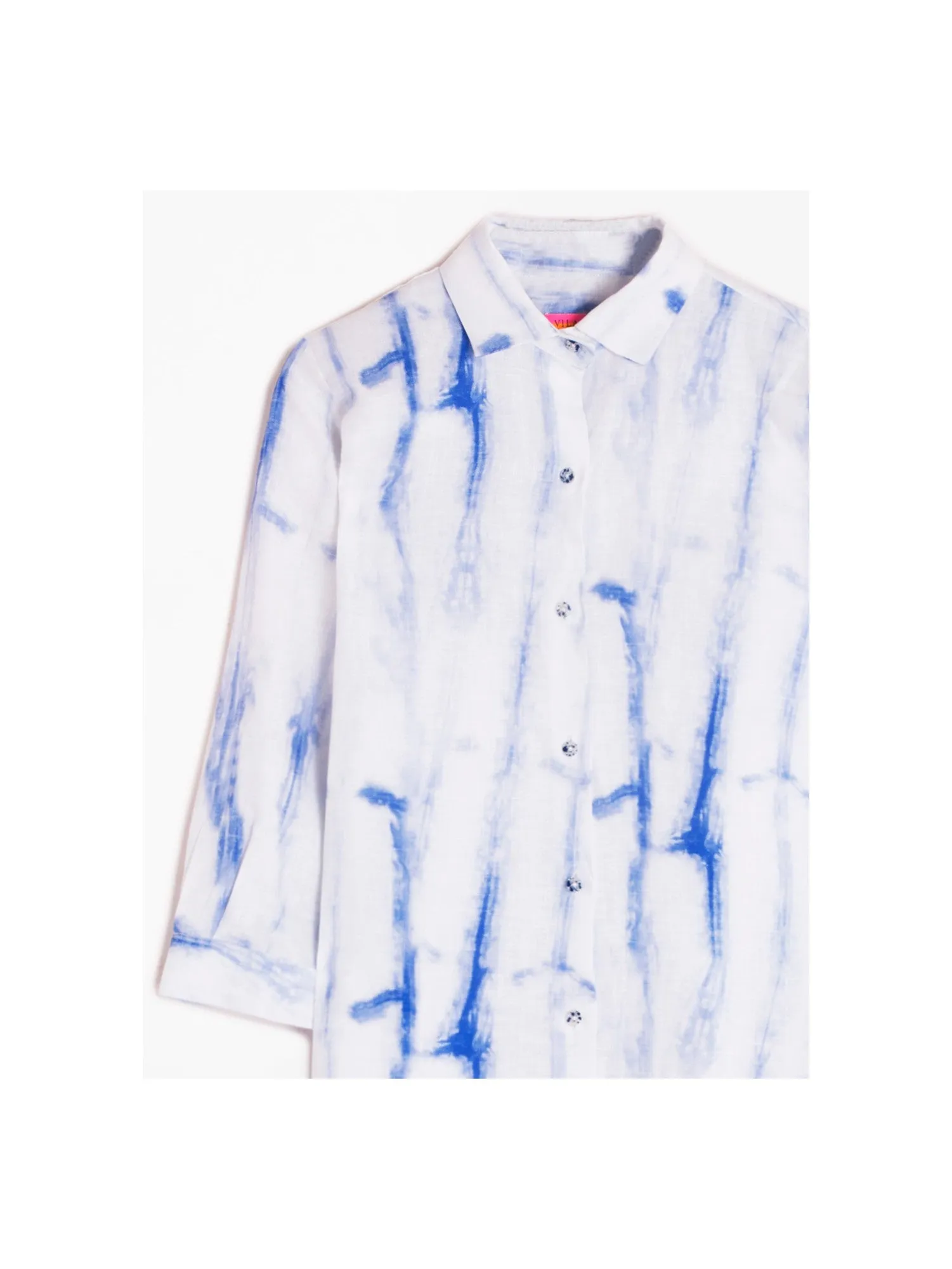 Vilagallo Dafne Blue Tie Dye Dress