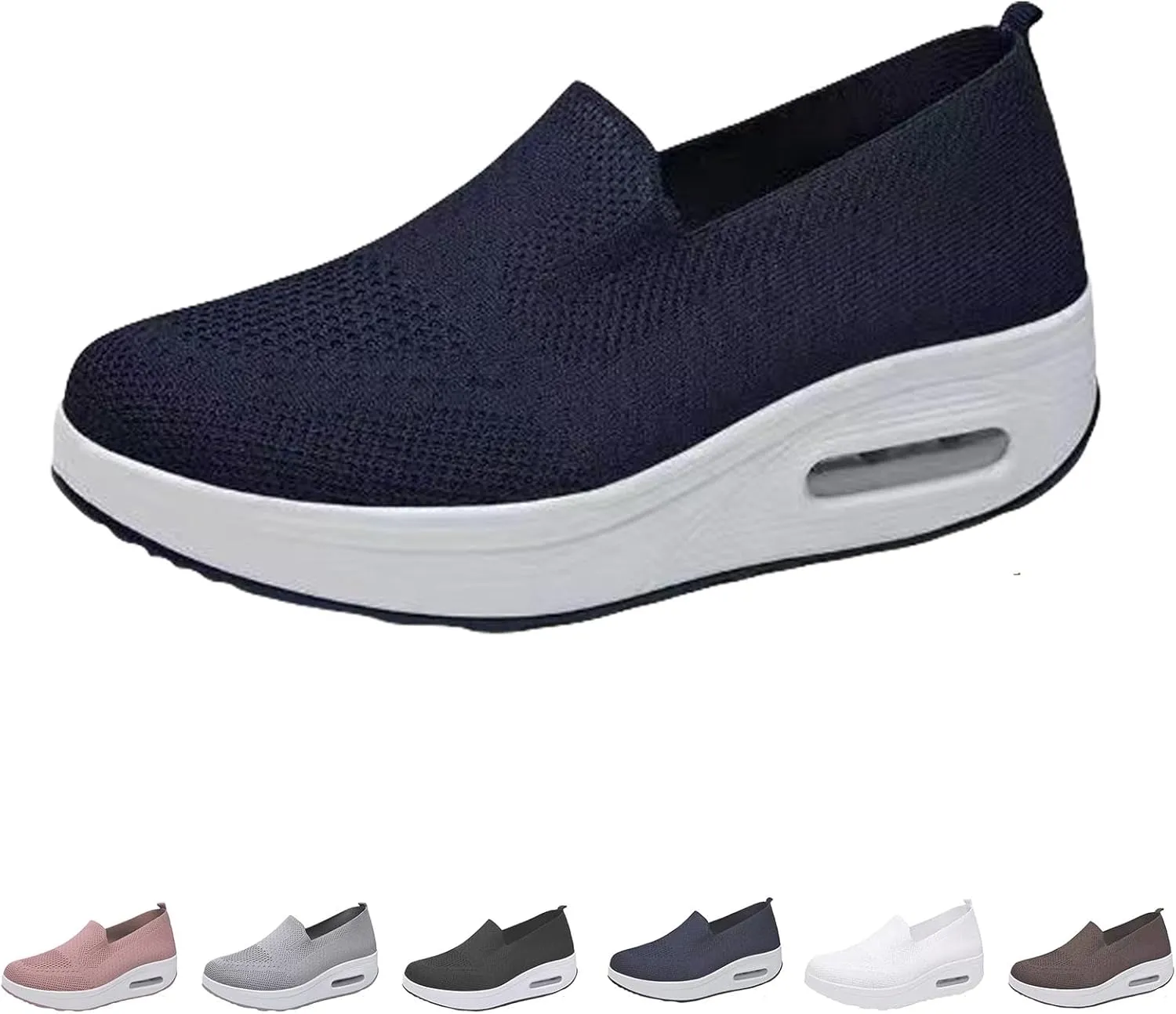 Vogany Orthopedic Sneakers Women,Arch Support Breathable Cushion Slip On Walking Shoes,Outdoor Light Knit Mesh Platform Platform Sneakers
