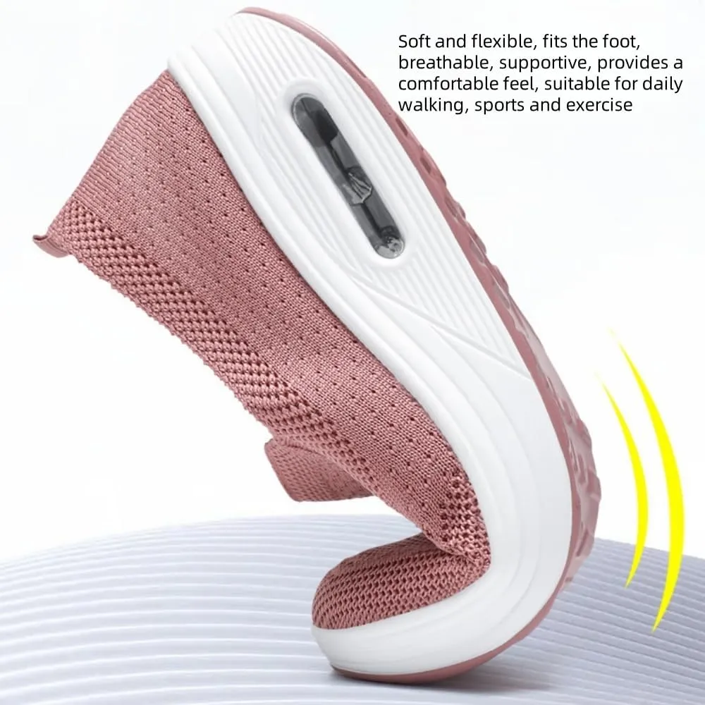 Vogany Orthopedic Sneakers Women,Arch Support Breathable Cushion Slip On Walking Shoes,Outdoor Light Knit Mesh Platform Platform Sneakers