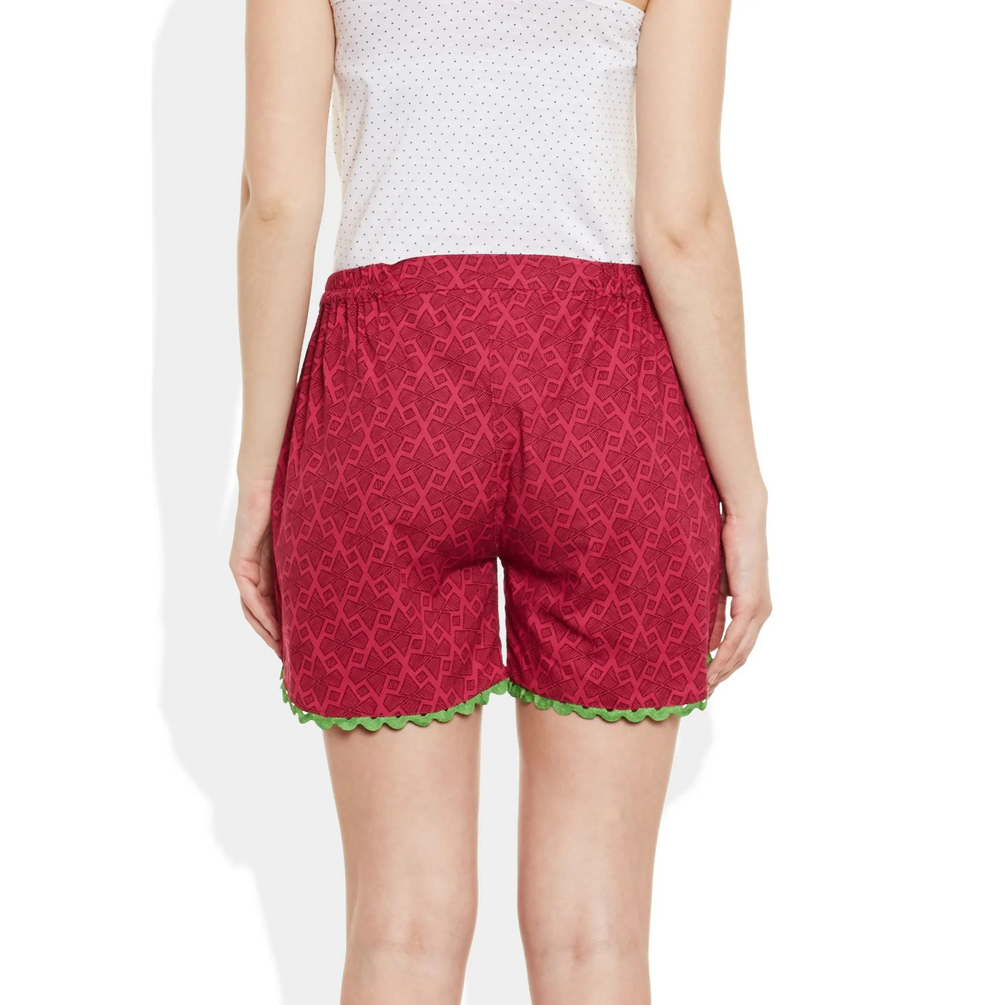 Womens Cotton Printed Beach Shorts Summer Pants Indian X- Large Size,W-CSRTXL-2802