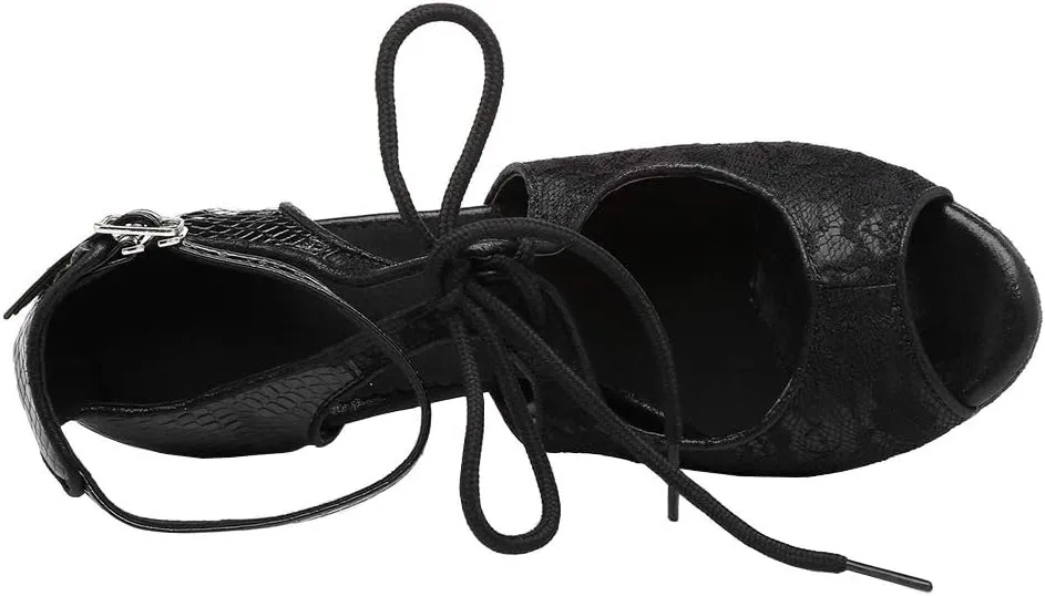 Women's Latin Dance Shoes Salsa Ballroom Dance Heel Performance Dancing Shoes, Model YCL309