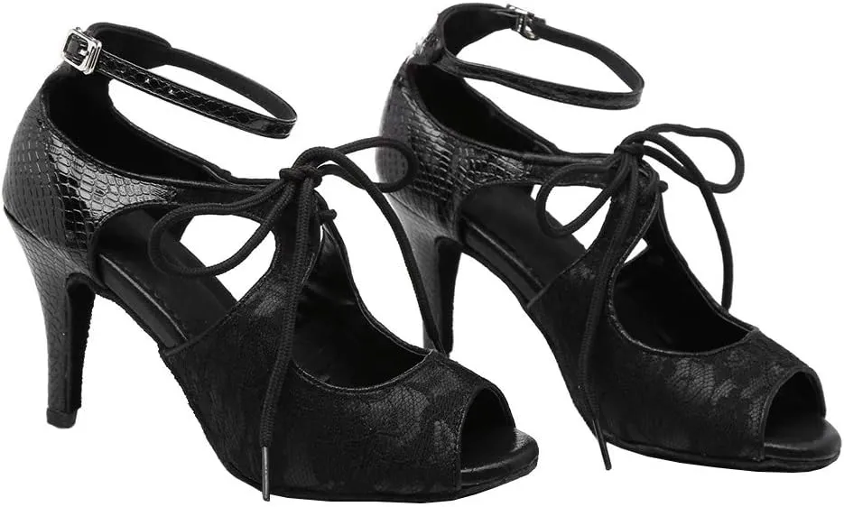 Women's Latin Dance Shoes Salsa Ballroom Dance Heel Performance Dancing Shoes, Model YCL309
