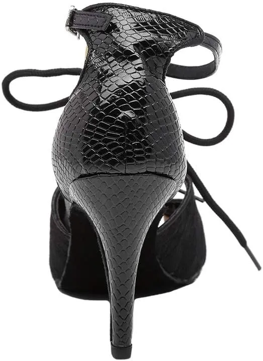 Women's Latin Dance Shoes Salsa Ballroom Dance Heel Performance Dancing Shoes, Model YCL309