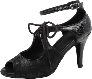 Women's Latin Dance Shoes Salsa Ballroom Dance Heel Performance Dancing Shoes, Model YCL309