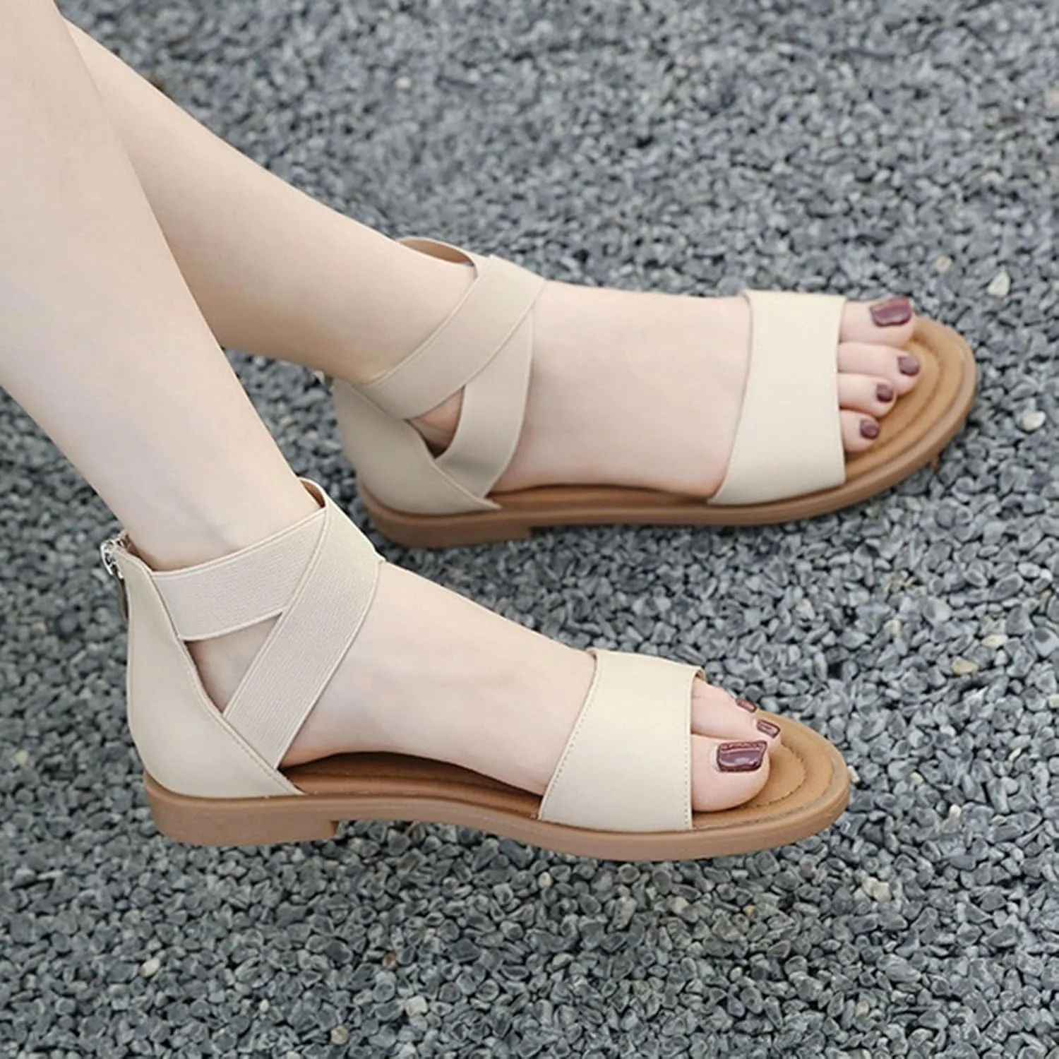 Women's Orthopedic Arch Support Sandals Comfortable Walking Flat Beach Sandals Casual Dressy Vacation Chic Summer