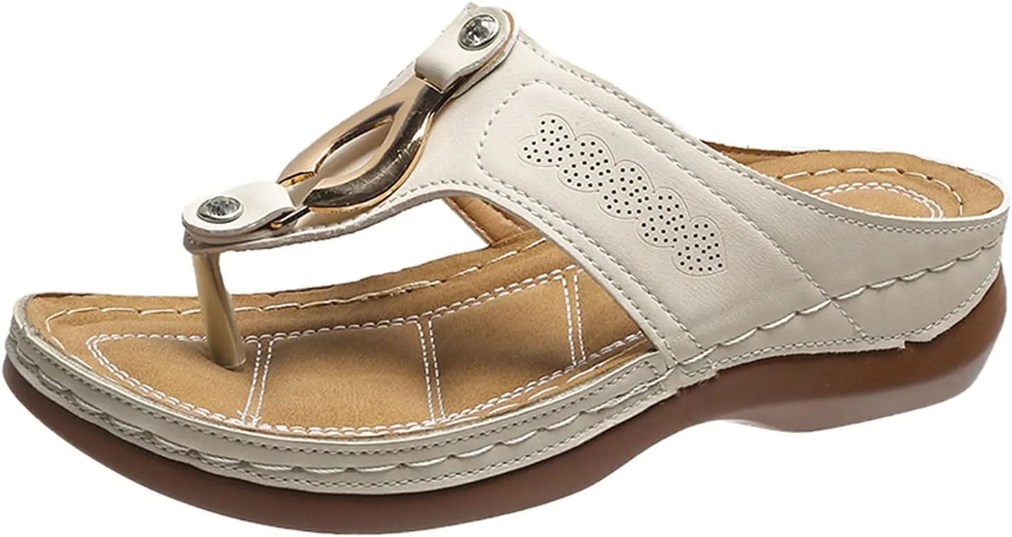 Women's Sandals Comfortable Open Toe Wedge Sandals Orthopedic Sandals for Women Summer Flip Flops Walking Shoes