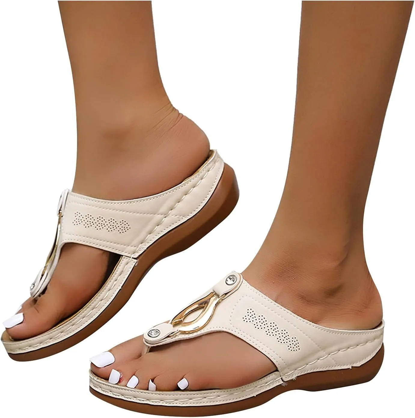 Women's Sandals Comfortable Open Toe Wedge Sandals Orthopedic Sandals for Women Summer Flip Flops Walking Shoes