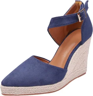 Womens Summer Fashion Close Toe Breathable Flatform Wedge Heel Sandals Espadrille Non Slip Shoes with Arch Support for